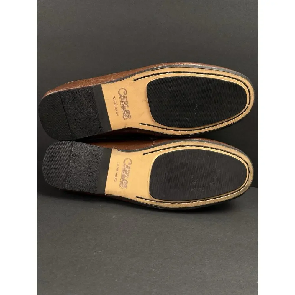 Carlos Santana Cronos Alligator Mule Men’s US 7D EU 40 Brown Leather Slip-On